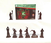 Солдатики из пластика Тайный Орден Мертвого Пламени/Монахи (8 шт, коричн.), 54 мм Воины и битвы - фото