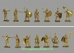 Солдатики из металла Древняя Ассирия (наб. 7 шт,) 40 мм, Бронзовая коллекция