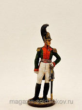 Миниатюра из олова Полковник Лейб-гвардии драгунского полка. Россия, 1810-15 гг., Студия Большой полк - фото