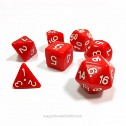Набор из 7 кубиков для ролевых игр (красный) Звезда