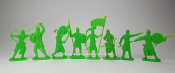 Солдатики из пластика Пешие половцы 54 мм (8 шт, зеленый цвет, в кор), Воины и битвы - фото