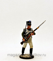 Миниатюра из олова Мушкетер пехотного полка, 1810-12 гг. 54 мм,Студия Большой полк - фото