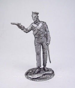 Миниатюра из олова 107 РТ Английский офицер с пистолетом, 54 мм, Ратник