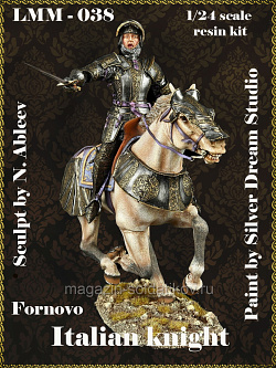 Сборная миниатюра из смолы Fornovo, Italian Knight 75 мм, Legion Miniatures (LMM75-038) (LMM75-038)