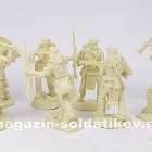 Солдатики из пластика Апачи, набор №1, серия 2 (кремовый, 12 фигур), 1:32 Paragon