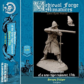 Musketeer of a new-type regiment 17 th, 54 mm Medieval Forge Miniatures - фото