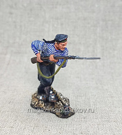 Миниатюра из олова Морской пехотинец в атаке, 54 мм, Студия Большой полк - фото
