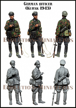 Сборная фигура из смолы ЕМ 35230 Немецкий офицер 1943 г. 1:35, Evolution