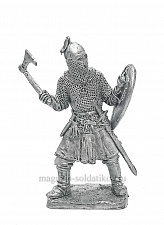 Миниатюра из олова 340. Княжеский дружинник. Русь, XIII век, 54 мм, EK Castings - фото