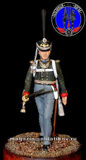 Сборная миниатюра из металла Обер-офицер лейб гвардии Семёновского полка 1812 г, 1:30, Оловянный парад - фото