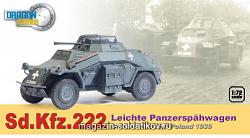 Масштабная модель в сборе и окраске Д Лёгкий бронеавтомобиль Sd.Kfz 222,Польша 1939(1/72) Dragon (60423) (60423)
