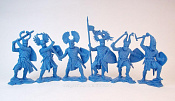 Солдатики из мягкого резиноподобного пластика Германские рыцари - 3 (синий цвет), н 6 шт, 1:32, Солдатики Публия - фото
