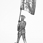 Миниатюра из олова 772 РТ Парад.Знаменная группа 2 со знаменем Победы, 54 мм, Ратник