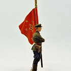 Советский пограничник со знаменем 1939-41 гг., 54 мм, Студия Большой полк (ИЛ0192.14.01.54) (ИЛ0192.14.01.54)