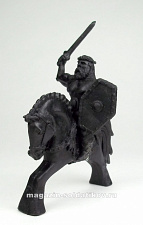 Cолдатик из пластика Германец на коне (черный), Солдатики Публия - фото