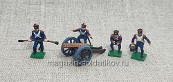 Солдатики из пластика в росписи Французская артиллерия - набор 5 шт., Airfix (Q566-056) (Q566-056)
