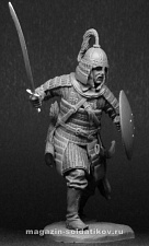Сборная миниатюра из металла Монгольский воин с мечом 54 мм, Chronos miniatures - фото