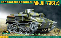 Сборная модель из пластика Mk. VI 736 (e) Beobachtungspanzer легкий танк АСЕ (1:72)