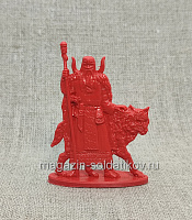 Солдатики из пластика Киевская Русь. Мирный житель. Волхв Лучезар с волком (красный), Воины и битвы - фото