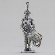 Сборная миниатюра из металла Барабанщик роты шассёров, стоящий, Франция, 28 мм, Аванпост - фото