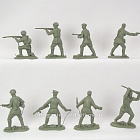 Солдатики из пластика Советская пехота (цвет - зеленый хаки) н 8 шт, 1:32 Хобби Бункер