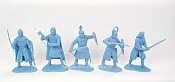 Солдатики из пластика Средневековые рыцари (голубой цвет), 1:32 Хобби Бункер - фото