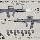 Аксессуары из смолы Английская штурмовая винтовка L85A1 SA80, 1:35, Live Resin
