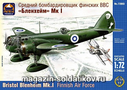 Сборная модель из пластика Финский бомбардировщик «Бленхейм» Мк.I (1/72) АРК моделс