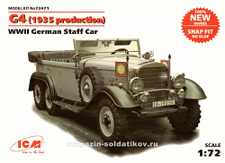 Сборная модель из пластика Немецкий автомобиль G4 образца 1935 г. IIМВ (1/72) ICM