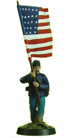Сборная миниатюра из металла Федеральная пехота. Знаменосец (40 мм) Драбант