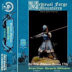 Strelets-pikeman, 16-17 th, 54 mm Medieval Forge Miniatures (B-54-021) (B-54-021)