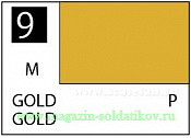 Краска художественная 10 мл. золото, Mr. Hobby. Краски, химия, инструменты - фото