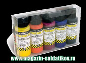 Набор флюоресцентных красок 5х60 мл. Vallejo Premium. Краски, химия, инструменты - фото