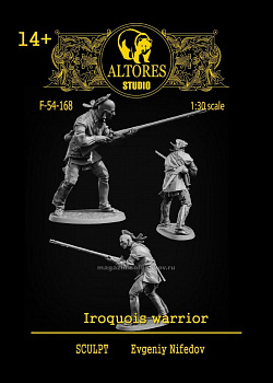 Сборные фигуры из смолы Воин-ирокез 54 мм, Altores Studio