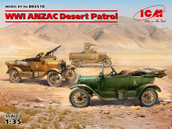 Сборная модель из пластика Пустынный патруль ANZAC (Model T LCP, Utility, Touring) (1/35) ICM