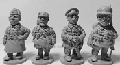 Сборные фигуры из смолы WW2: Территориальные корпуса РККА, 1941 г., комплект шаржевых фигур - 4 шт. - фото