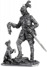 Миниатюра из металла 127. Германский кавалерист с собакой, XVI в. EK Castings - фото