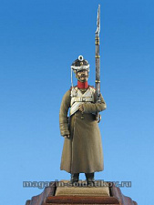 Сборная миниатюра из металла Русский мушкетер 1812, 54 мм, Chronos miniatures - фото