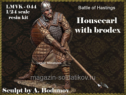 Сборная миниатюра из смолы Battle of Hastings: Housecarl with brodex, 75 мм, Legion Miniatures (LMVK-044) (LMVK-044)