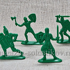 Солдатики из пластика Ледовое побоище. Тевтоны. Пешие рыцари (8шт, пластик, зеленый) 54 мм, Воины и битвы