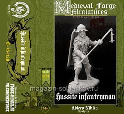 Сборная миниатюра из смолы Пехотинец Гусит 75 mm (1:24) Medieval Forge Miniatures (C-75-128) (C-75-128)