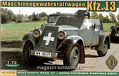 Сборная модель из пластика Kfz.13 Немецкий легкий бронеавтомобиль АСЕ (1/72) - фото