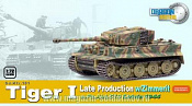 Масштабная модель в сборе и окраске Д Танк Tiger I поздний с циммеритом, (1/72) Dragon - фото