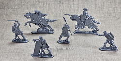 Солдатики из пластика Барон Фарриоль 54мм (2+4 шт, серебро, пластик), Воины и битвы