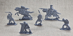 Солдатики из пластика Барон Фарриоль 54мм (2+4 шт, серебро), Воины и битвы (CN566-1) (CN566-1)