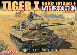 Сборная модель из пластика Д Танк Tiger I Late Production w/Zimmerit (1/72) Dragon