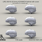 Аксессуары из смолы Шлем армии США ACH-MICH в чехле с нашлемным фонарём Surefire HL1-A, 1:35, Live Resin