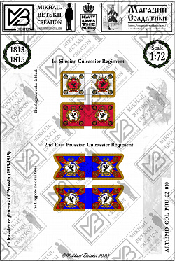 Знамена бумажные (1813-1815), Драгунские полки 1:72, Пруссия