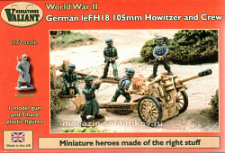 Солдатики из пластика German le FH 18 Howitzer and Crew, 1:72, Valiant Miniatures