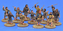 Сборные фигуры из металла Набор миниатюр Scots Doer-Chele – Javelins (Levy), 28 мм, Gripping Beast (SAGA)